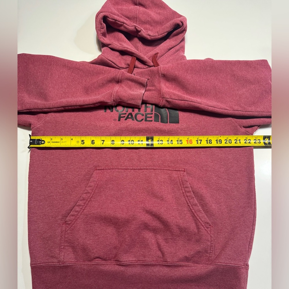 The North Face Men’s Pullover Hoodie Size Medium Red With Black Logo Sweatshirt - Picture 5 of 7